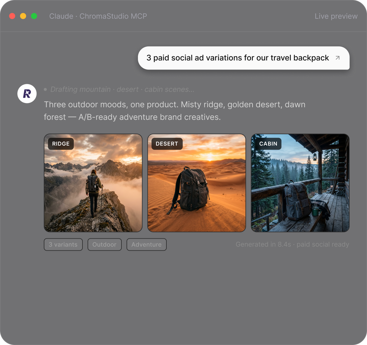 RemixAI MCP live creative preview