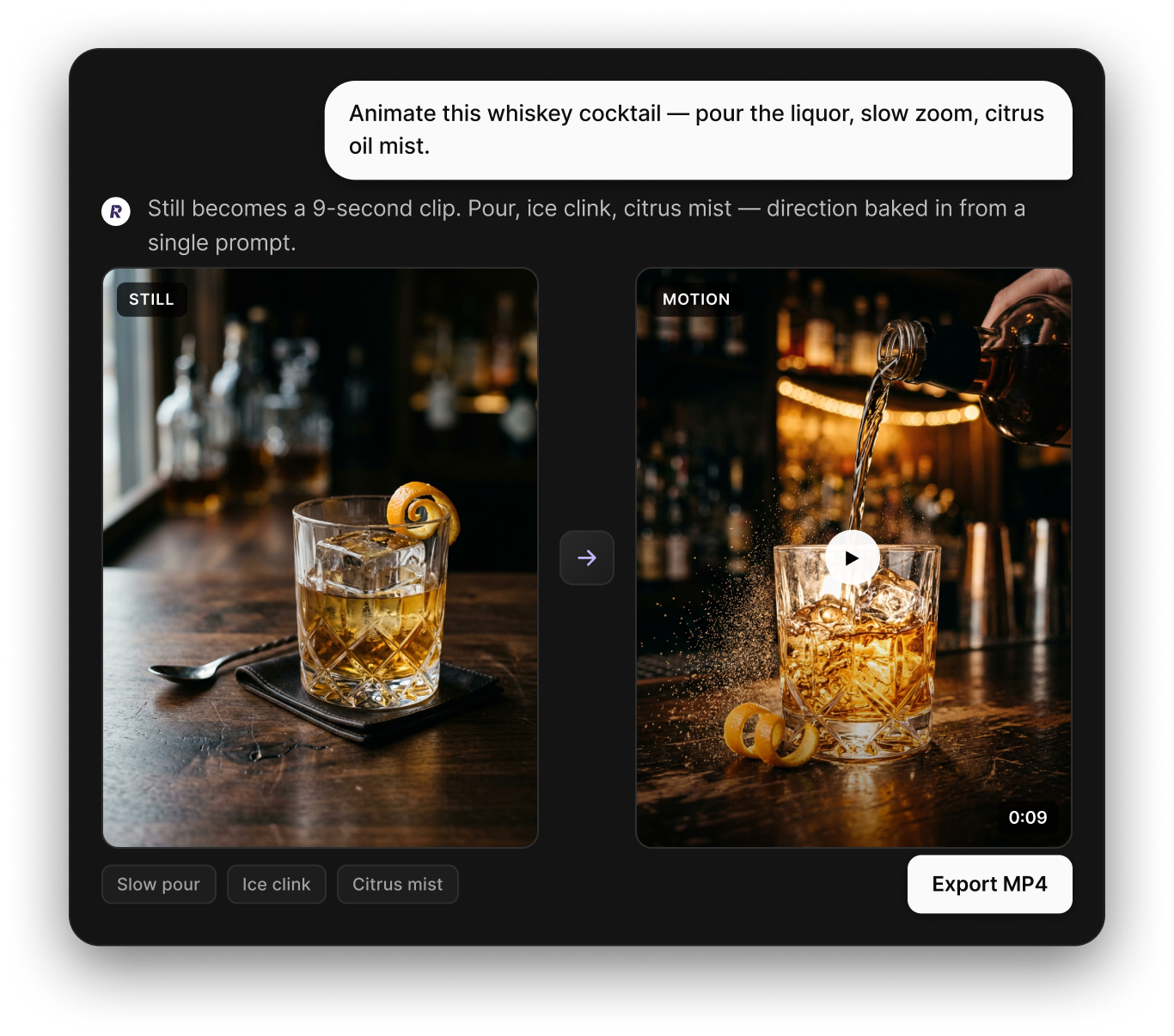 RemixAI MCP format picker preview